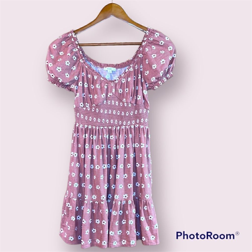 E & M Linen Blend Dress